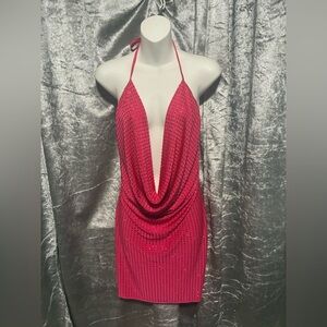 Brand new Elegant Pink Halter Dress size M